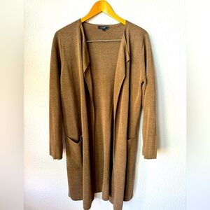 J. CREW Medium Juliette Collarless Sweater Blazer Brown Linen Blend Women